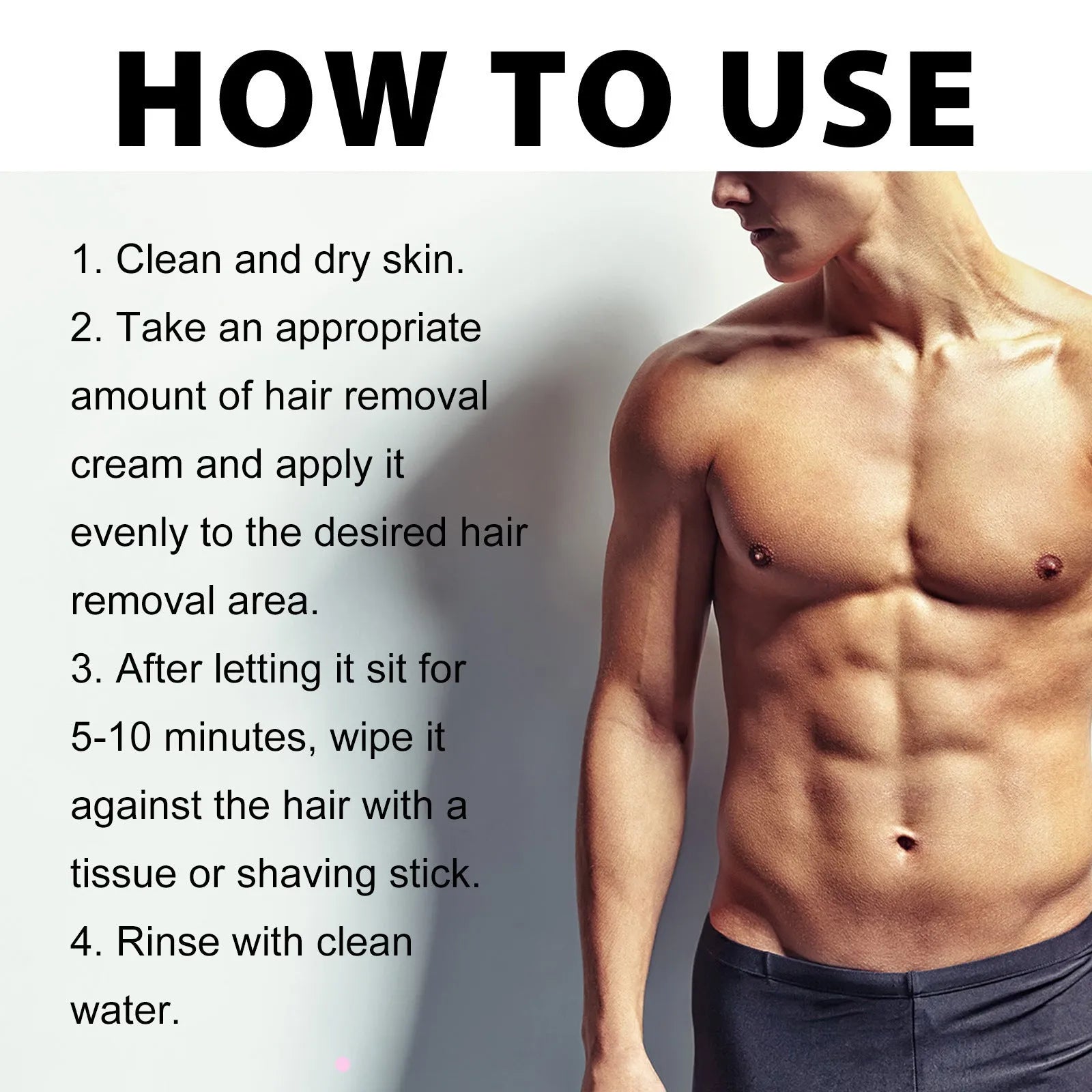 Men's hair removal cream 100ml container for beard armpit hand leg hair depilation