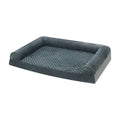 Light grey cloth dog kennel for medium large dogs, shown in a home setting.