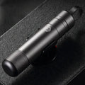 Gun grey aluminium alloy car safety hammer with window breaker and seatbelt cutter showing 87mm length
