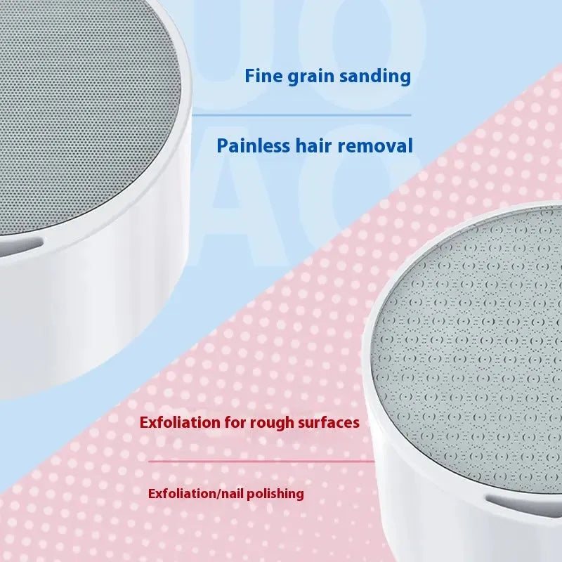 Nano glass epilator and foot grinder 2-in-1 device in plastic, colour option 2in1 style.
