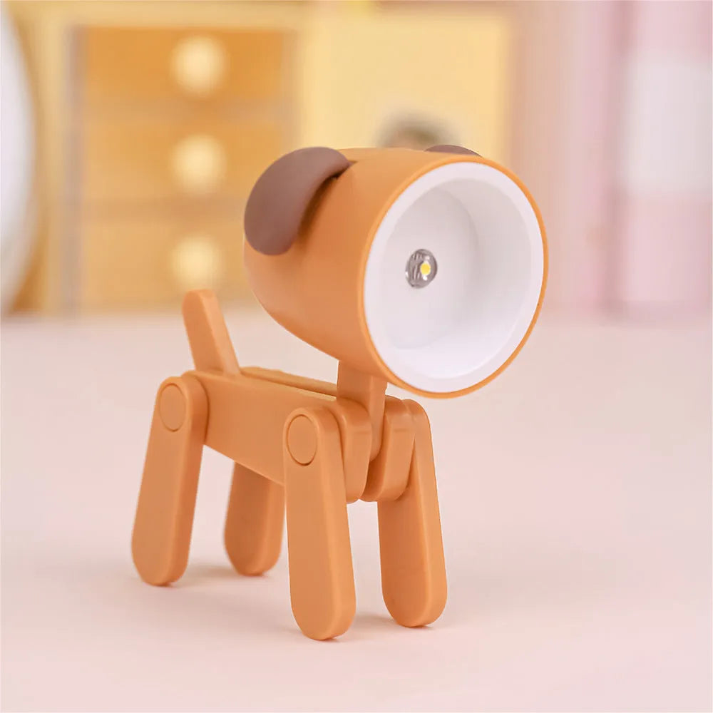 Creative handmade LED mini night lamp with PVC shade in cartoon style, battery operated with button switch
