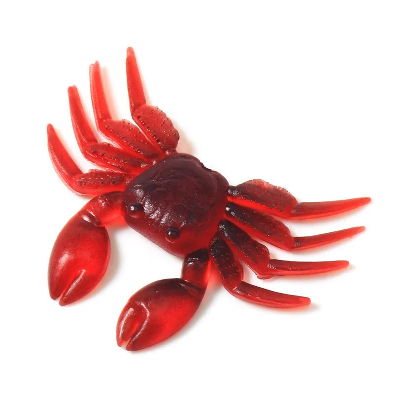 PVC software crab fishing lure measuring 8cm in length with detailed crab shape