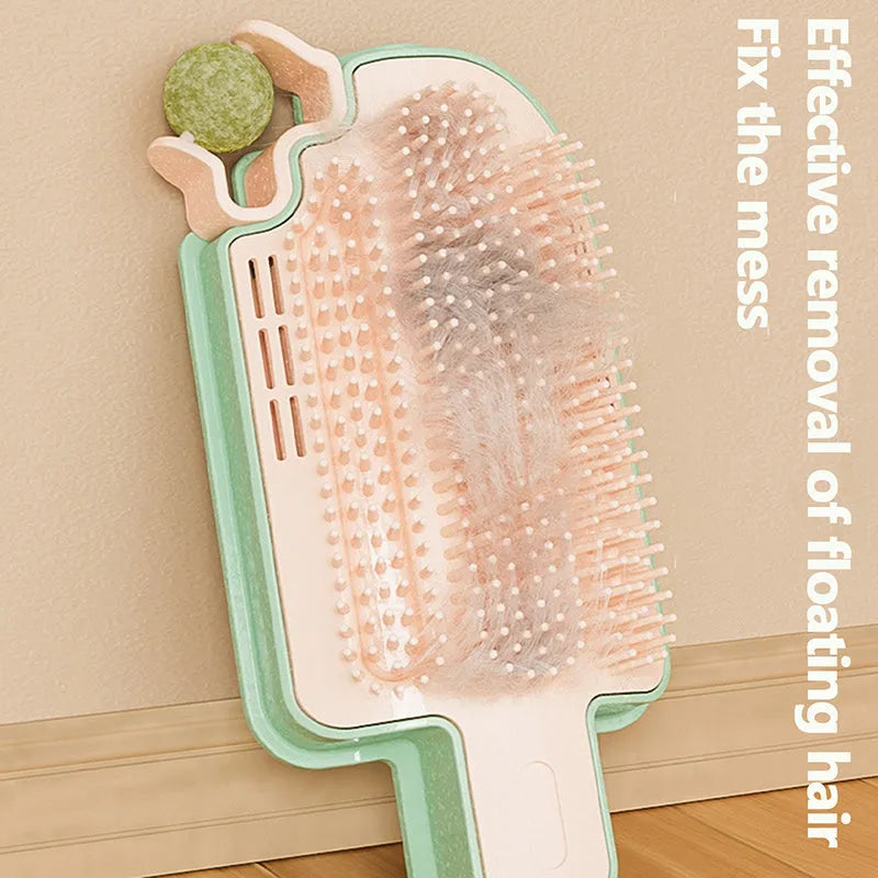 Ice cream cone-shaped cat scratching post with feather teaser in corner placement