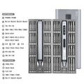 Precision electric screwdriver with aluminium alloy handle showing length and design