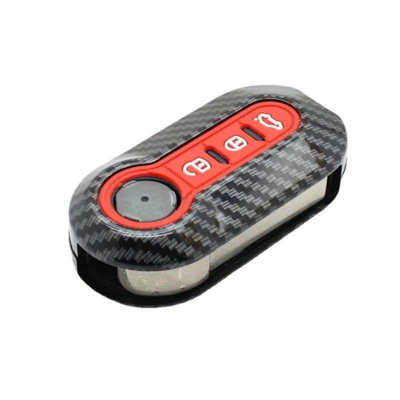 Fiat 500 key fob replacement case in ABS plastic, colours black red dark blue.