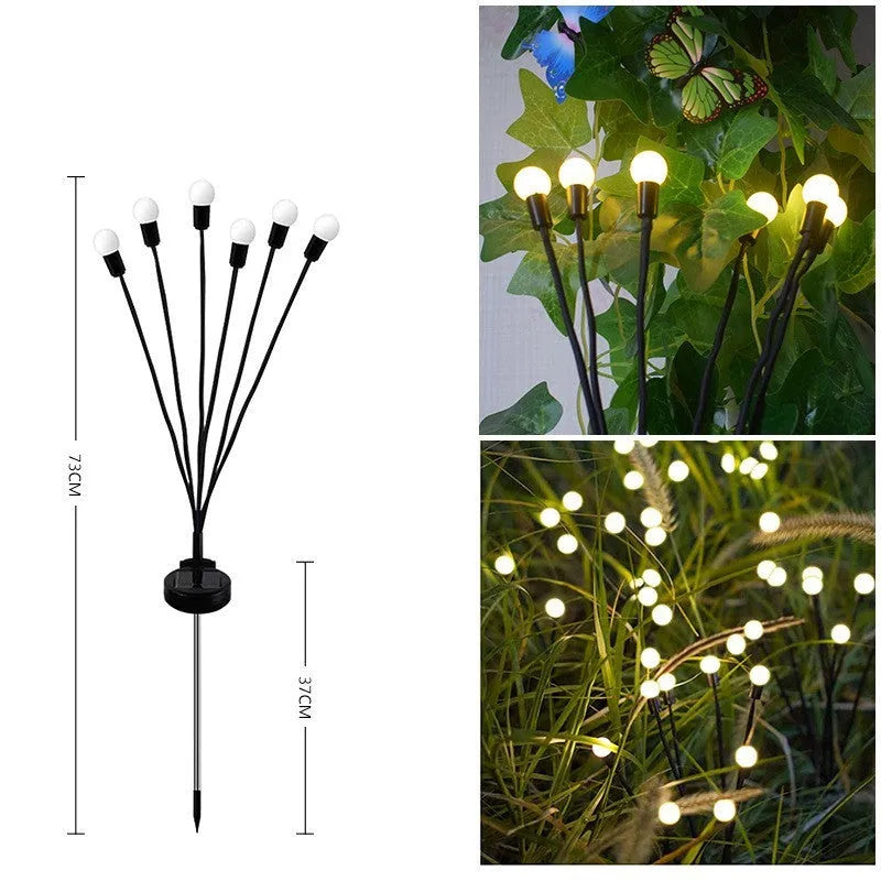 Solar-powered LED ground lamp with stainless steel spike for garden pathway lighting