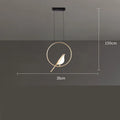 Modern minimalist magpie bird silhouette LED chandelier ceiling light made from zinc alloy and acrylic.