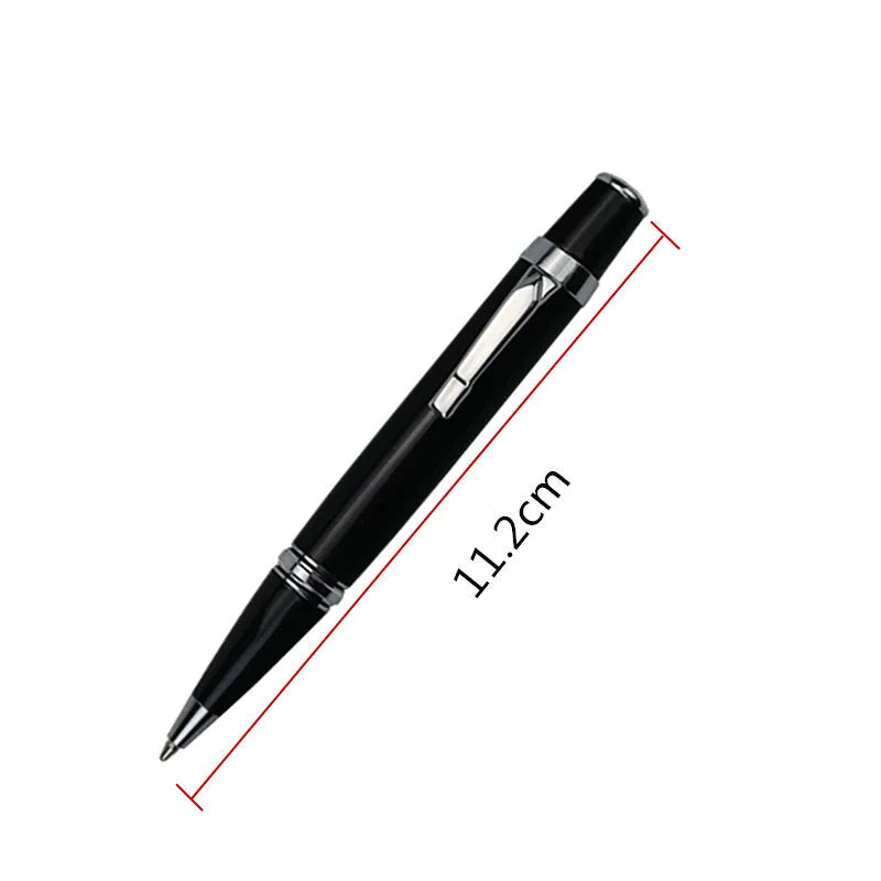 Full metal black portable rollerball pen with 0.7mm refill and two extra refills