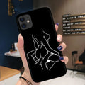 Creative body art TPU phone case for Apple iPhone, black back cover with painting process