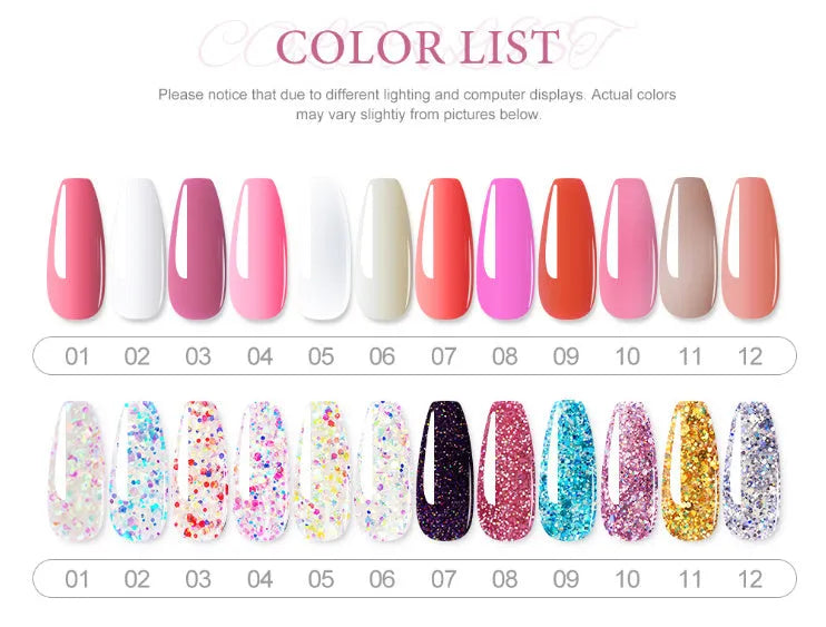 Gel nail kit with UV lamp USB cable and multicolor plastic suit including 15ml polish