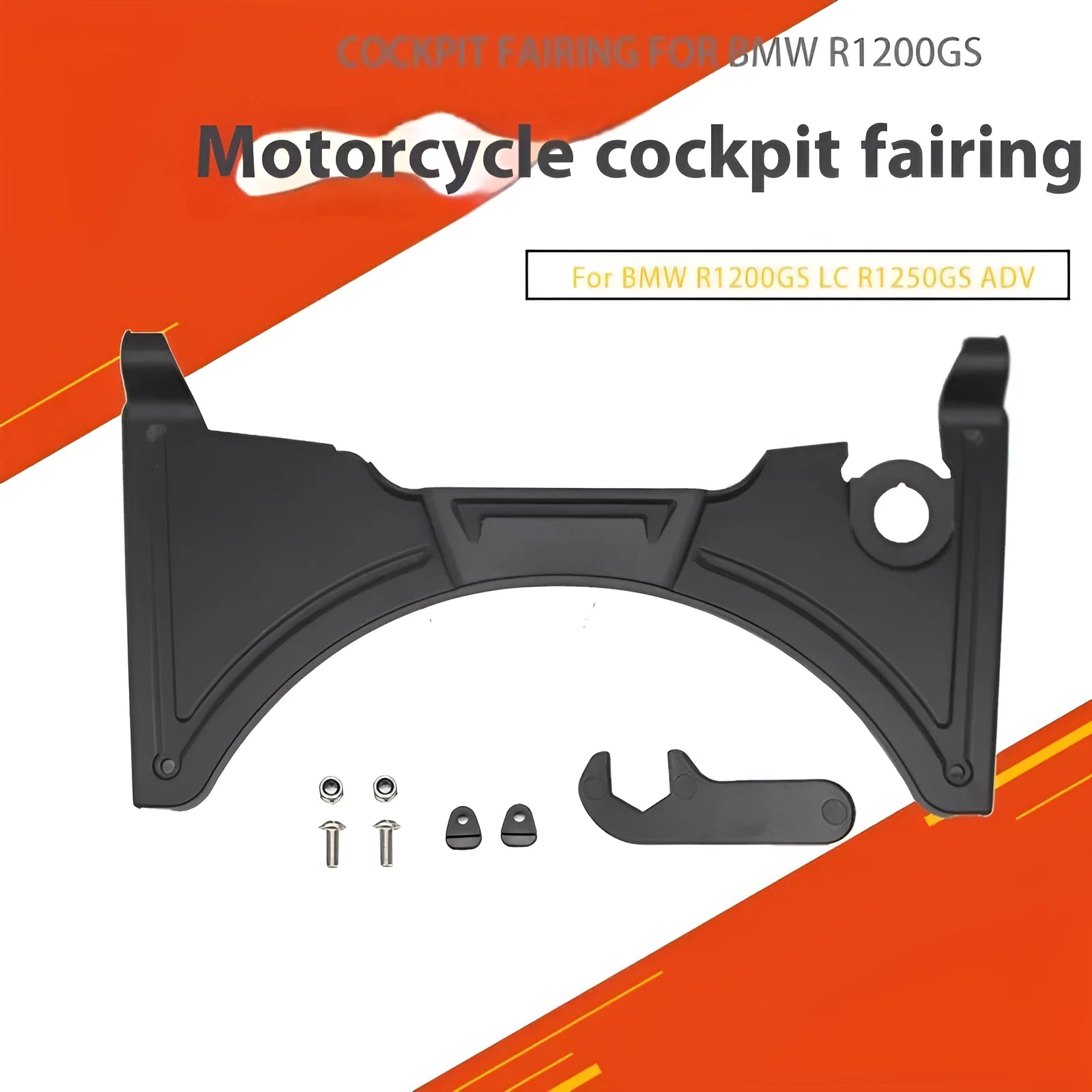 Black BMW R1250GS motorcycle cockpit fairing replacement kit for compatible GS adventure models