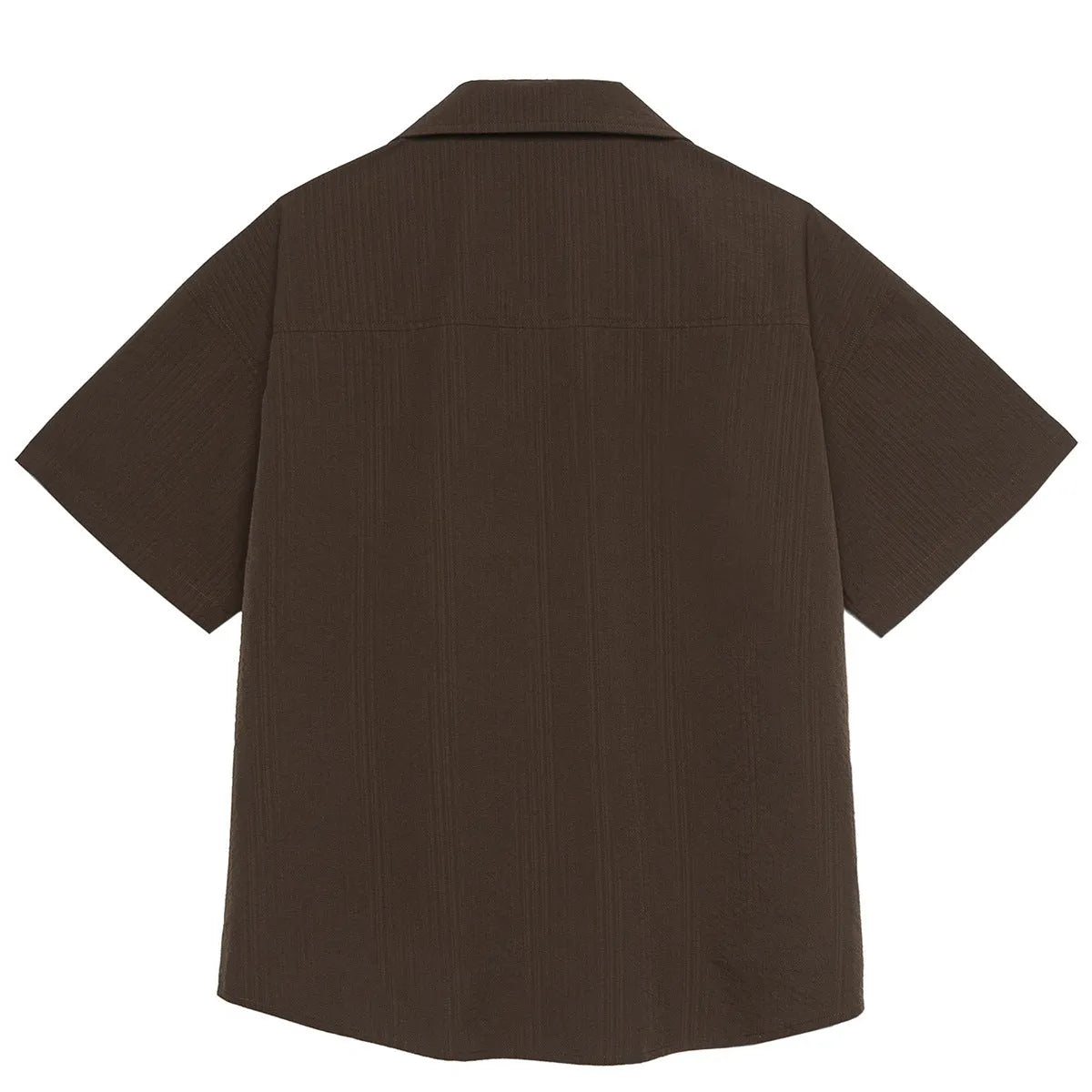 Brown coffee striped waterproof Cuban collar short sleeve shirt for mountain camping