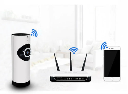 720P wireless IP camera WiFi baby monitor with panoramic lens and bracket