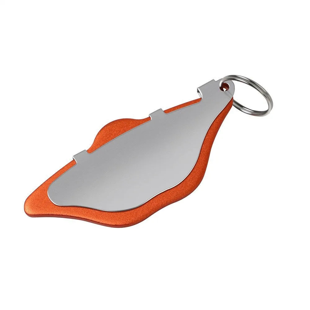Mountain bike disc brake linings in black and orange colours with adjustment flap