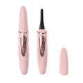 Intelligent digital display electric eyelash curler in black with tooth-comb style head, USB rechargeable