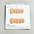 Frosted velvet cat's eye false nails with aurora pattern in short ladder sizing options