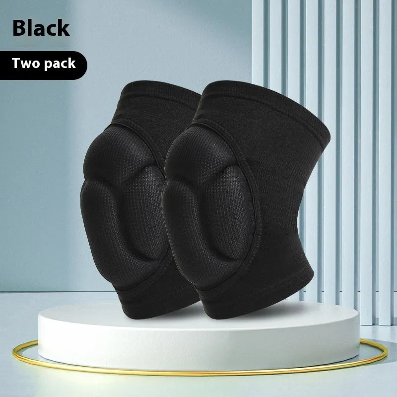 Black thick sponge dance kneepad for volleyball and sports knee protection