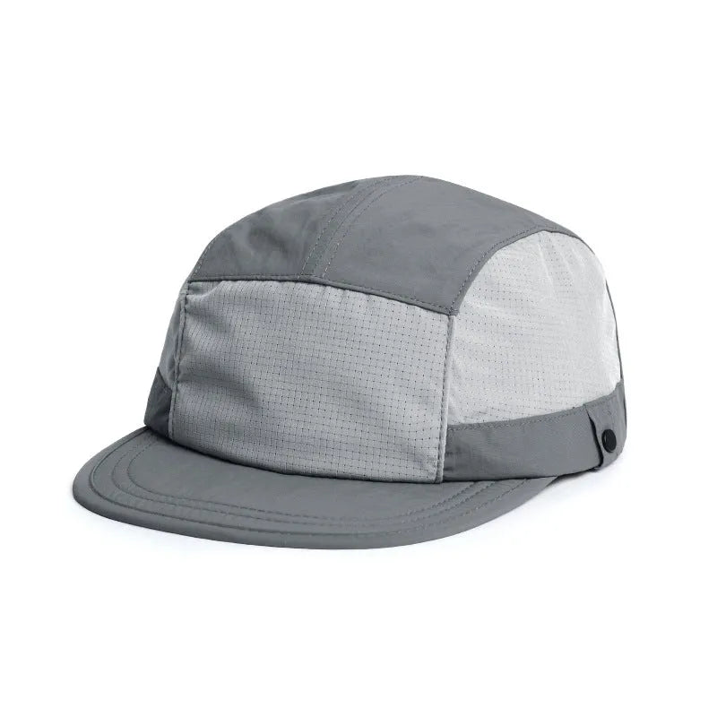 A dome crown sun hat in size M, made from breathable polyester fabric, shown in army green colour.