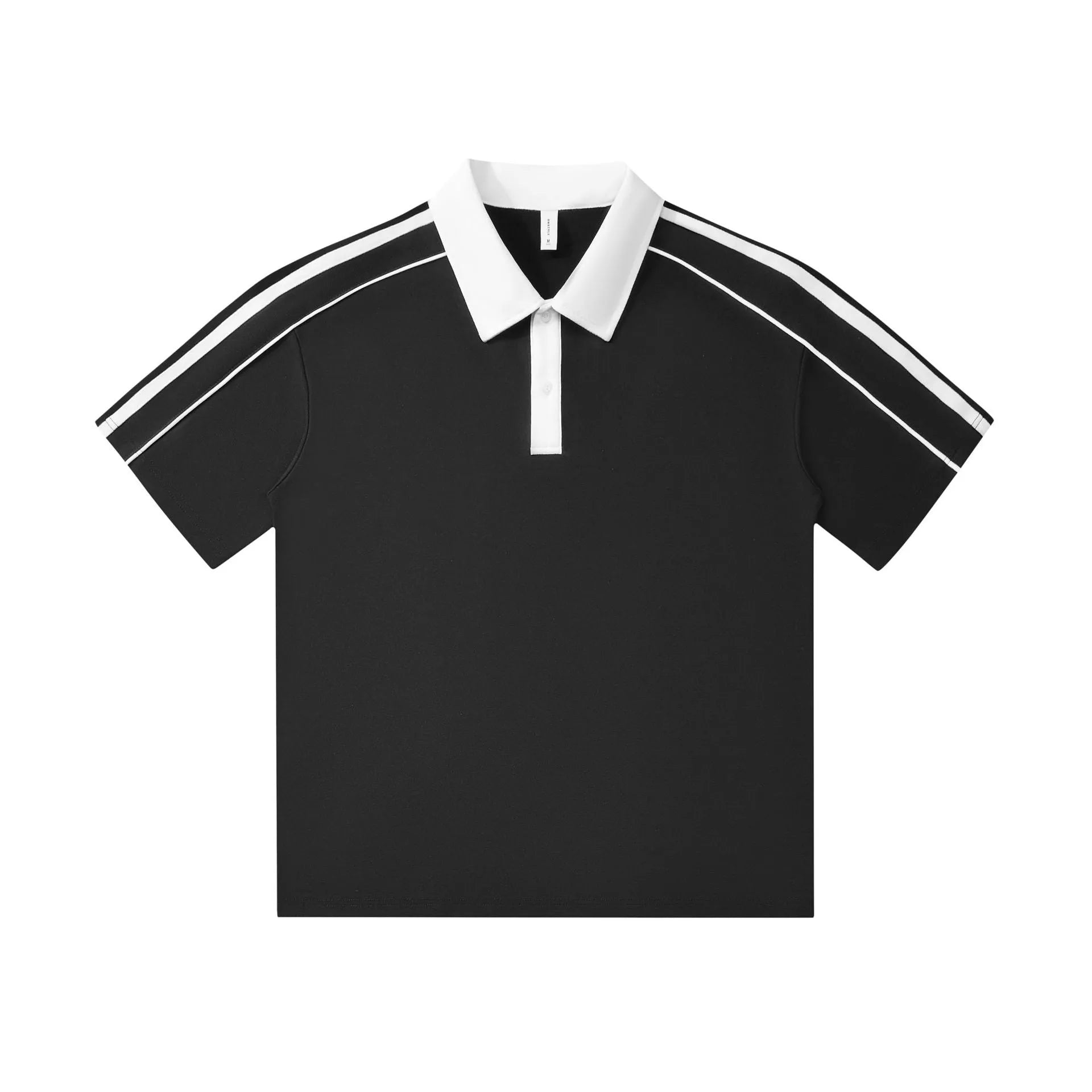 Casual lapel short sleeve T-shirt in cotton blend with loose drop shoulder fit, available in multiple colours