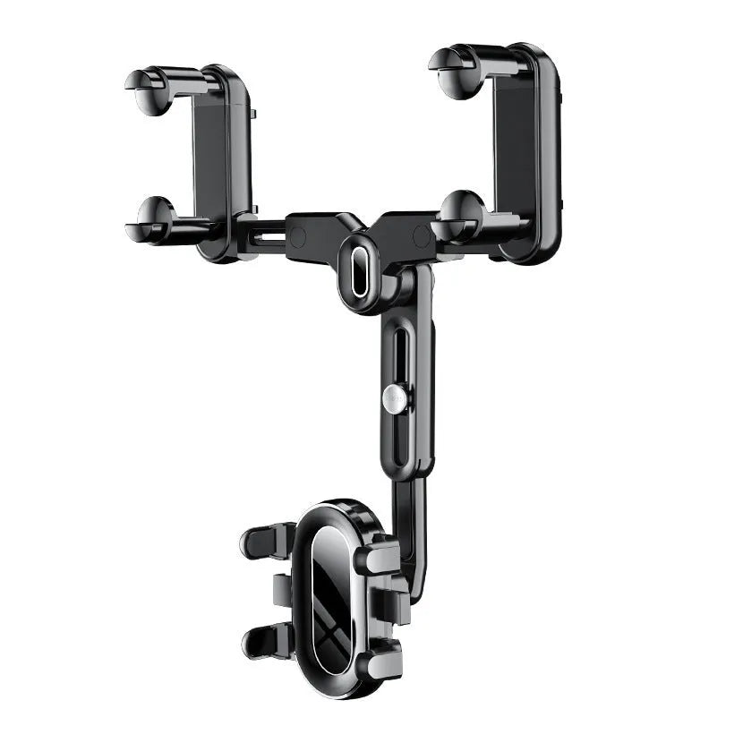 7th generation rear view mirror snap-on phone holder with retractable bracket for 4.0-7.0 inch smartphones
