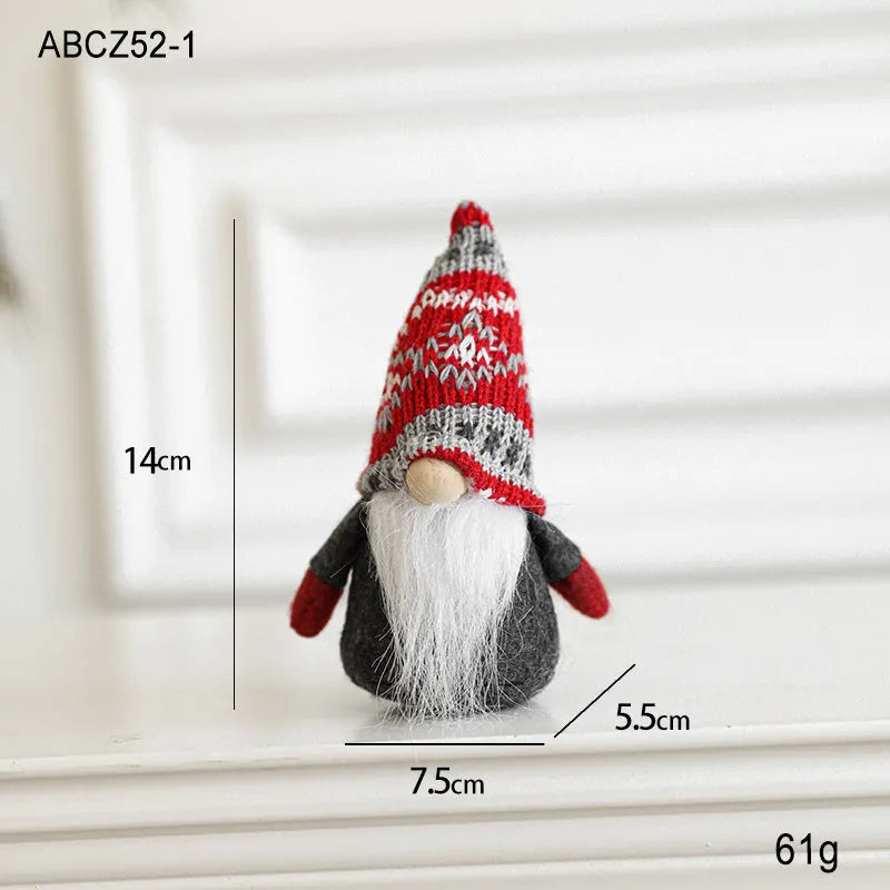 Cloth Christmas ornament faceless Rudolf reindeer doll in red clothing