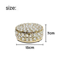 European style iron jewellery box with crystal glass lid in French gold colour