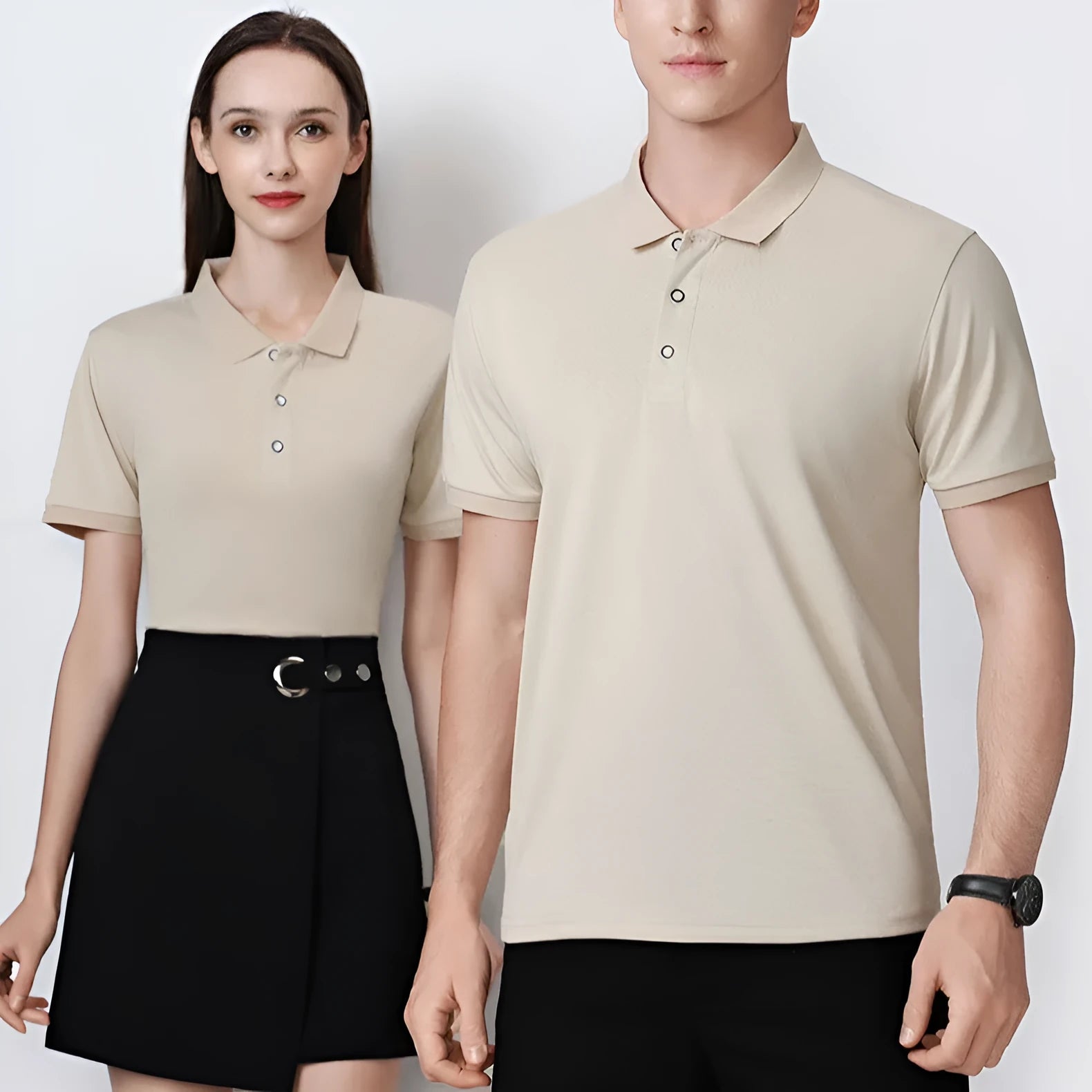 Ice silk polo shirt short sleeve with advertising logo in six colour options showing front view