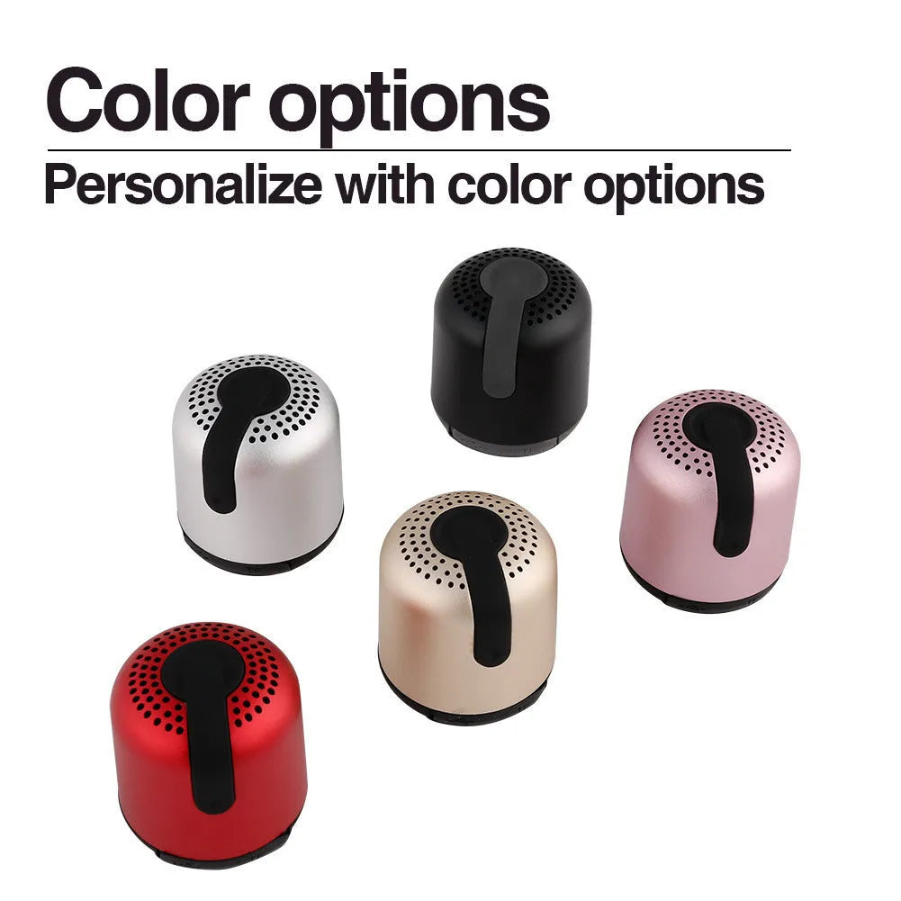 Hieha XQ11 cylinder-shaped mini Bluetooth speaker in silver heavy metal finish