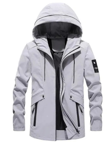 Men's chemical fibre blend jacket with full zip in Black colour option