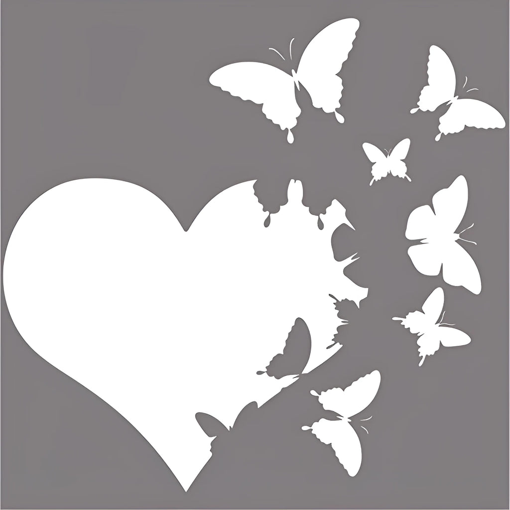 Butterfly-shaped car body decoration sticker in six colour options on 15cm grid