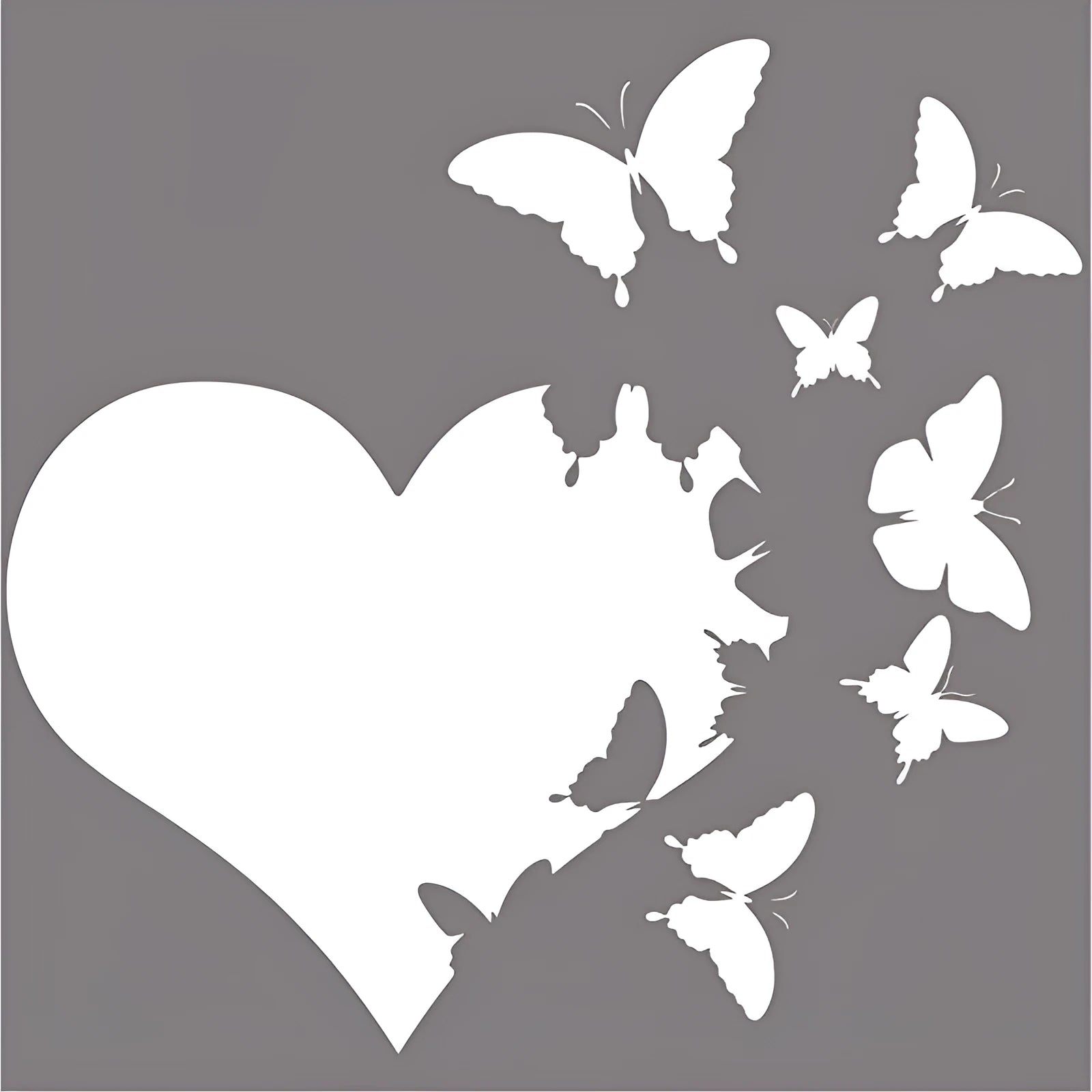 Butterfly-shaped car body decoration sticker in six colour options on 15cm grid