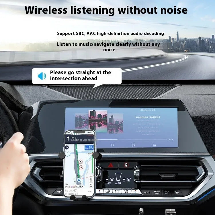 USB car Bluetooth audio receiver with zinc alloy USB connector and copper 3.5mm jack
