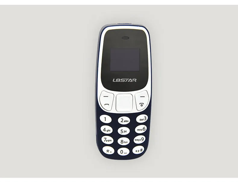 Ultra-small miniature thumb phone with 0.66-inch OLED display and keypad, smaller than a lighter