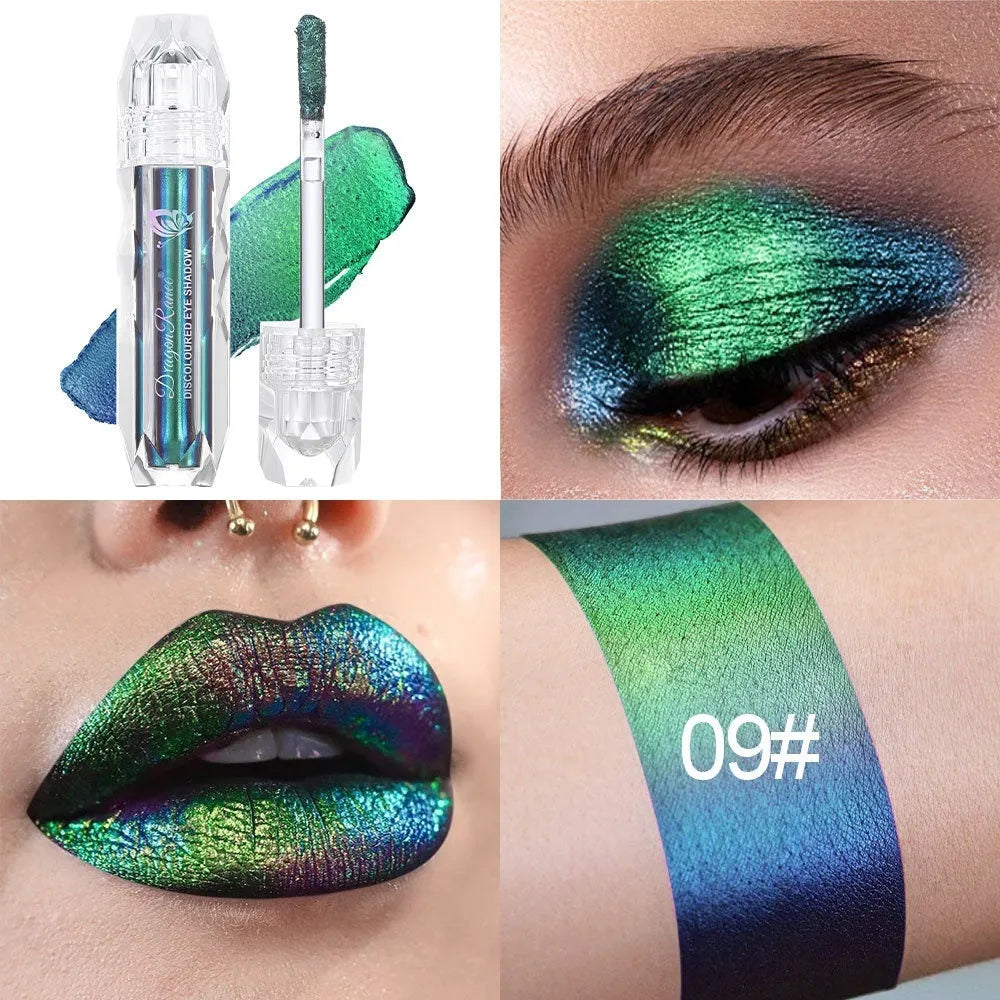 Chameleon liquid eye shadow super highlight gradient in purple and blue colours with shimmer finish