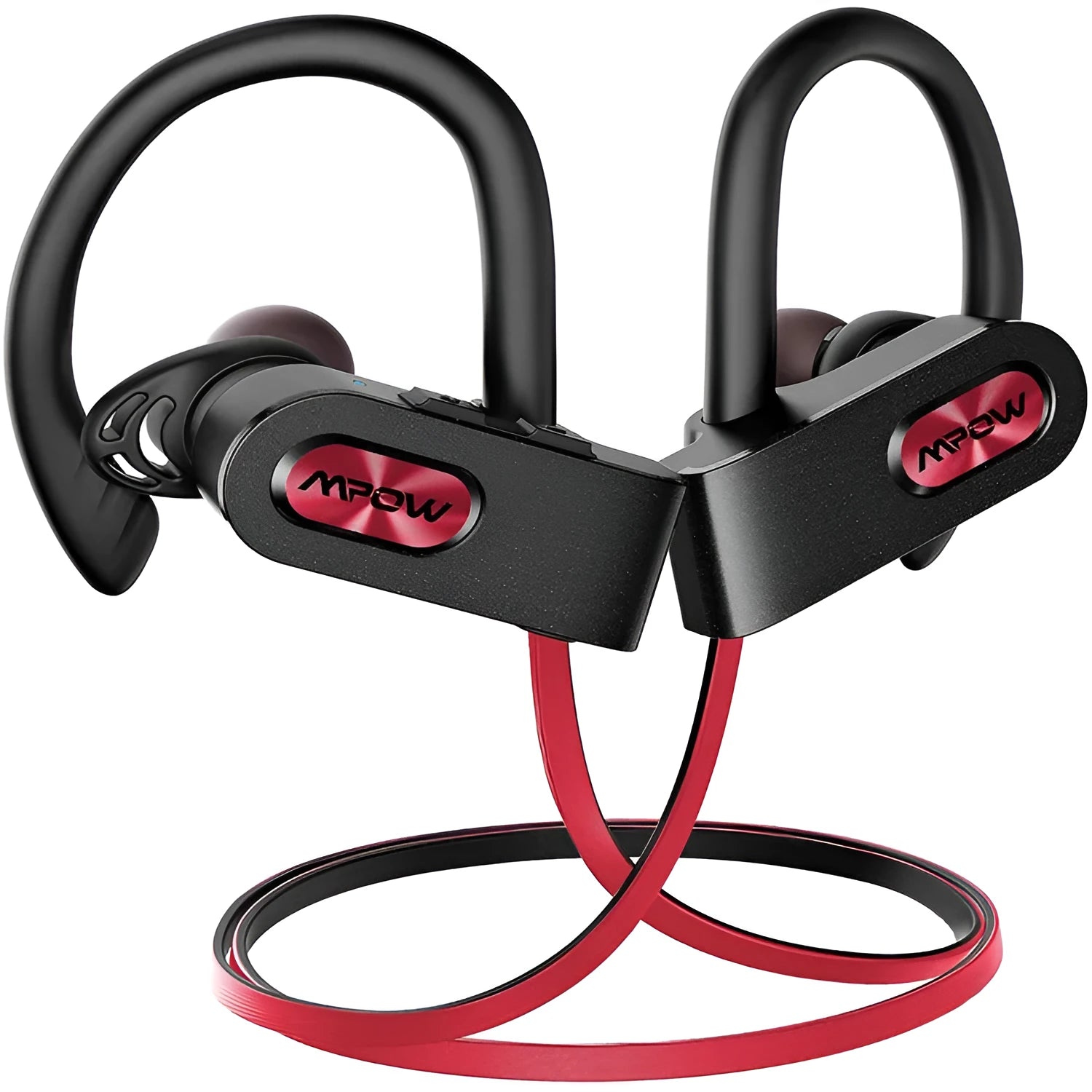 Flame2 black hanging ear Bluetooth headset showing earpiece design