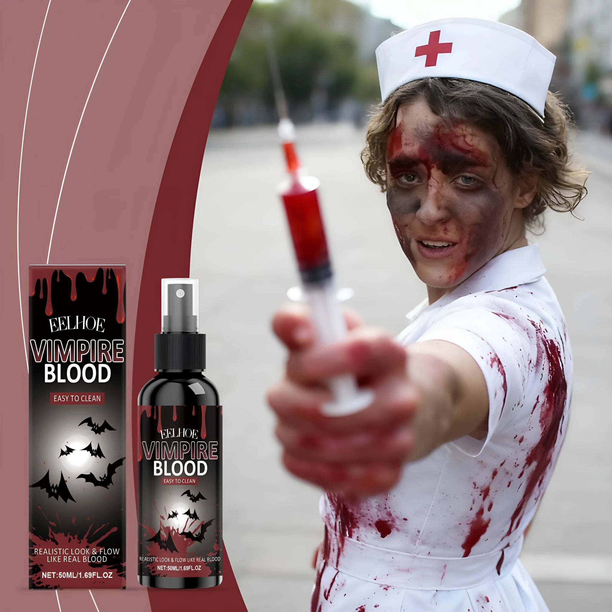 Halloween Plasma Spray 50ml bottle with red hair colour for temporary party use