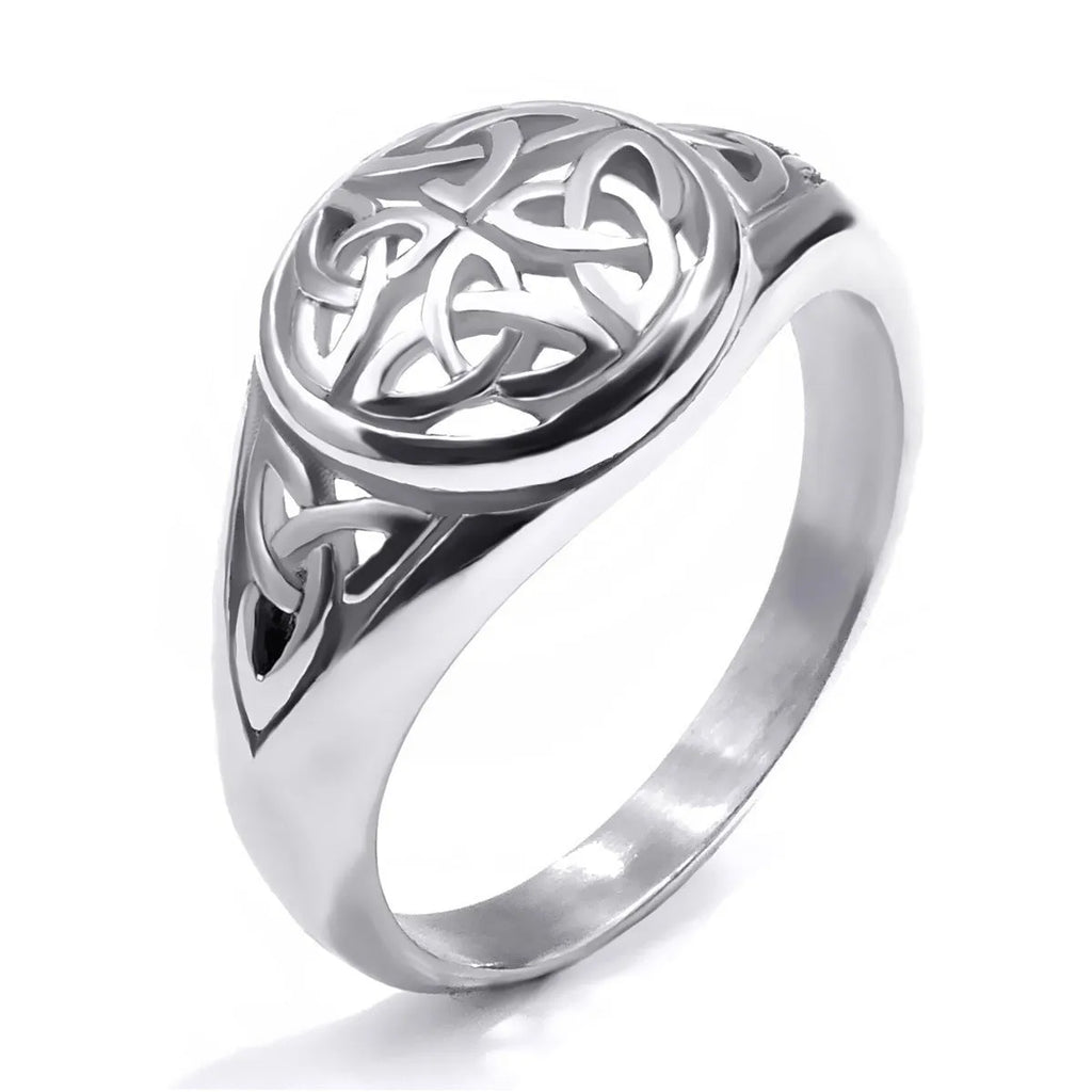 Silver alloy geometric unisex ring side view plain band no stones
