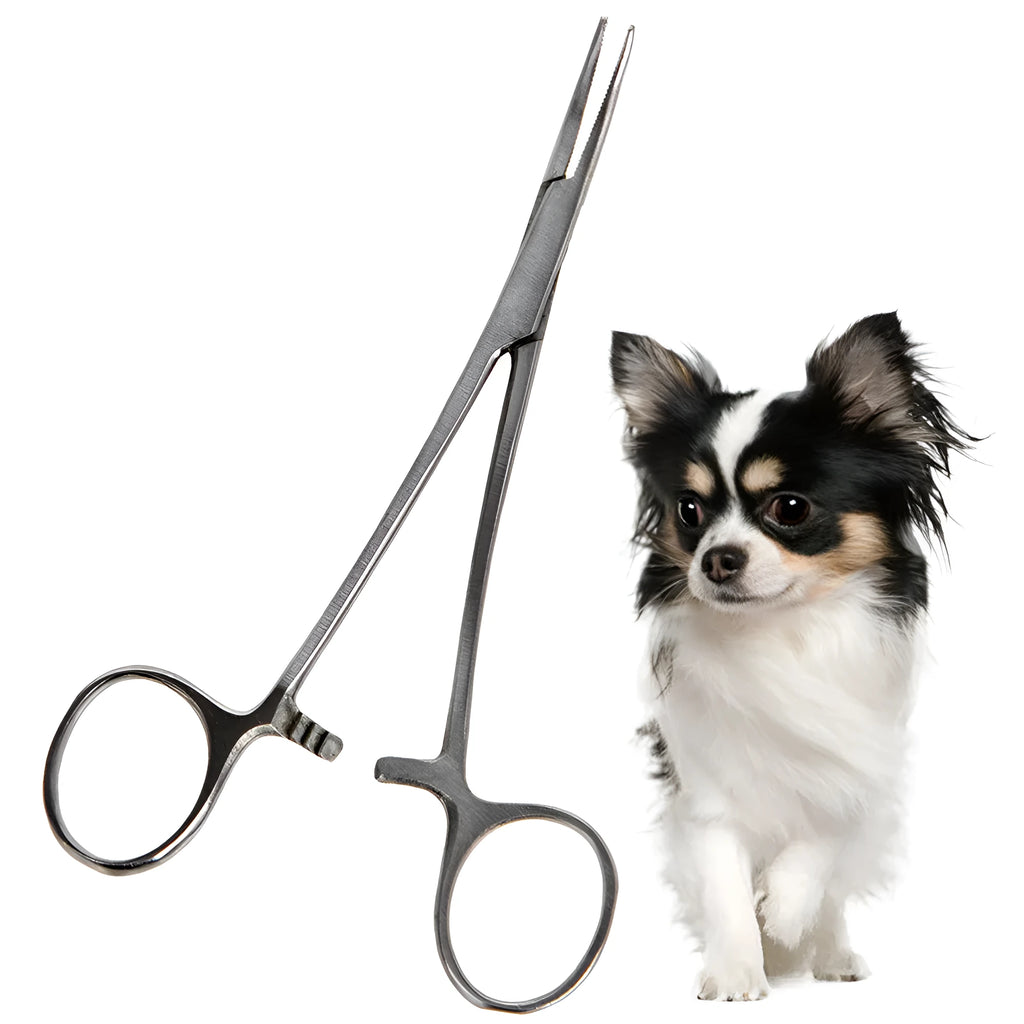 Stainless steel pet plucking pliers 12.5cm for cat and dog grooming