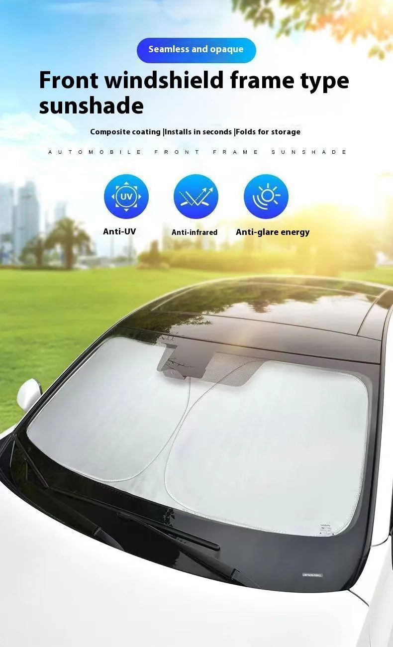 Titanium silver aluminium foil car windscreen sunshade for heat insulation