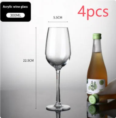 Drop-resistant PC acrylic wine glass for party catering with food-grade plastic construction
