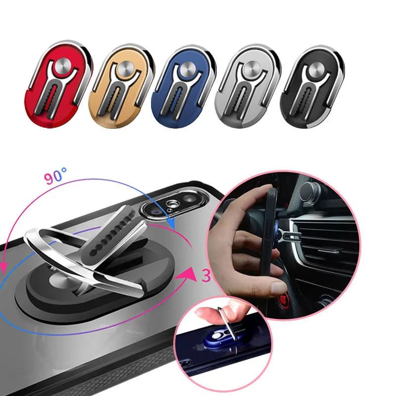 Universal car ring bracket phone holder in black silver blue gold red colours