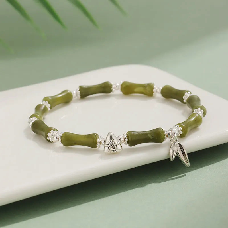 Green aventurine bamboo strawberry crystal bracelet with electroplated finish, multicolour stone beads, women's sweet style
