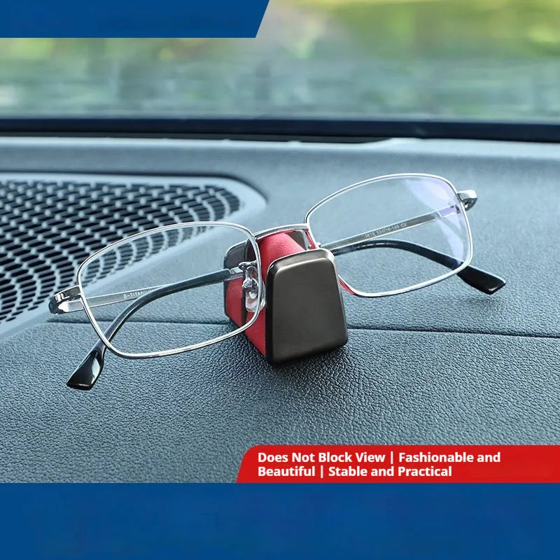 Zinc alloy and leather car dashboard sunglasses clip holder in four colours
