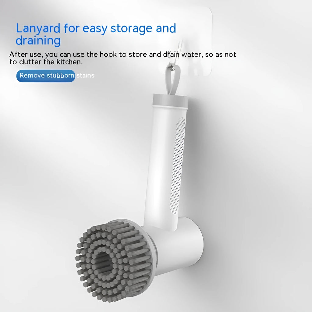 Fully automatic charging wireless waterproof electric cleaning brush with polypropylene body and brush head for bathroom tiles