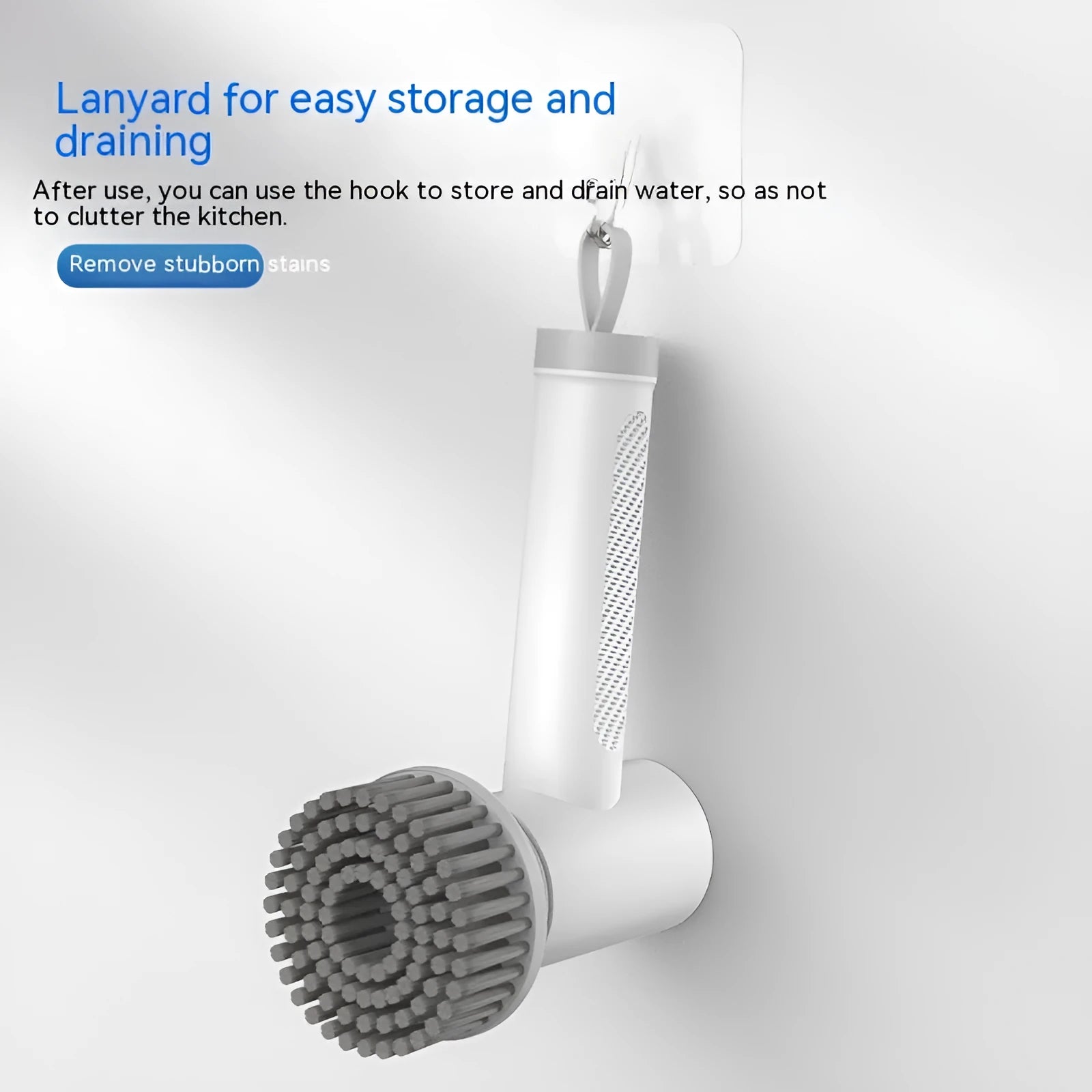 Fully automatic charging wireless waterproof electric cleaning brush with polypropylene body and brush head for bathroom tiles