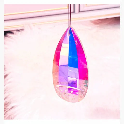 Rainbow colour electroplated crystal pendant decoration catching light with Christmas tree design option