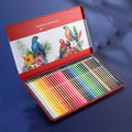 Water-soluble and oil-based colour pencil drawing set in tin box with 36 colours