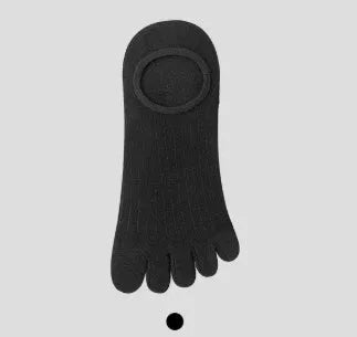 Modal cotton five-finger ultra-thin breathable boat socks in solid colours