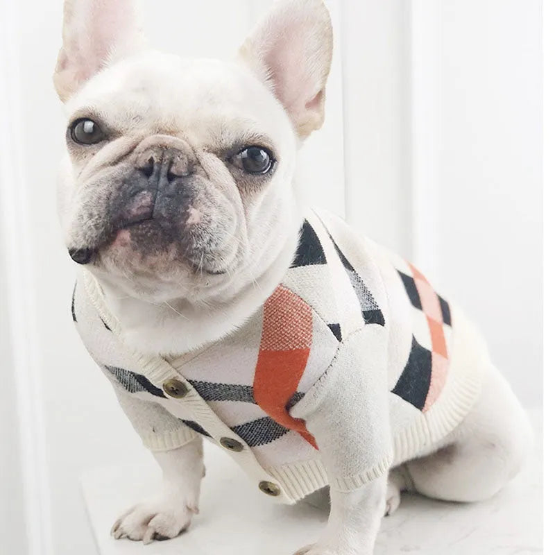 Velvet pet sweater for small and medium dogs in sizes S M L as shown colour