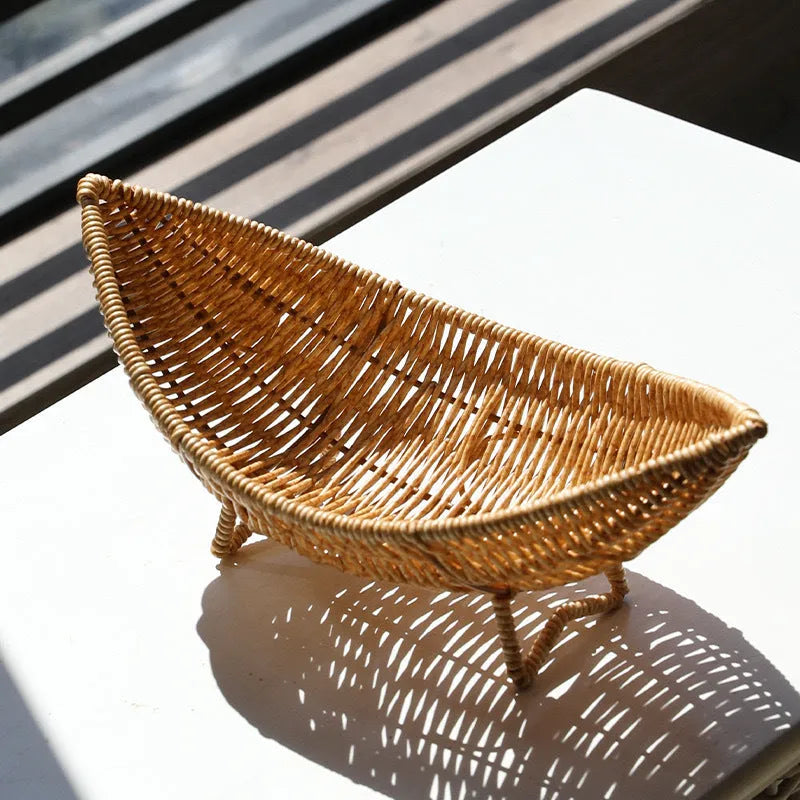 Plastic fruit plate decoration knitted basket dim sum rack in desktop melon seeds fruit dim sum rack colour